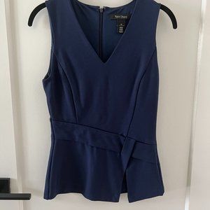 White House Black Market Navy Blue Top, Size 00